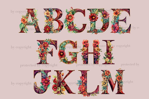 Bohemian Alphabet | Wedding Clipart Bundle SVG GlamArtZhanna 