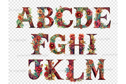 Bohemian Alphabet | Wedding Clipart Bundle SVG GlamArtZhanna 