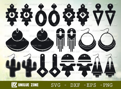 Bohemian Desert Earrings Svg | Earring Svg | Faux Leather Earrings Svg | Boho Earrings Svg SVG Unique Zone 
