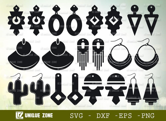 Bohemian Desert Earrings Svg | Earring Svg | Faux Leather Earrings Svg | Boho Earrings Svg SVG Unique Zone 