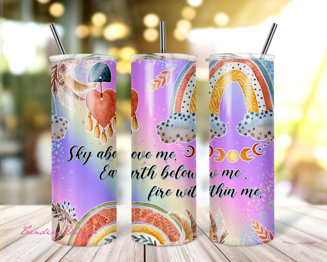 Boho 20 oz skinny tumbler sublimation design Glitter rainbow floral digital PNG design ,20 oz tumbler and Epoxy pen wrap design Sublimation TrendingDesign 
