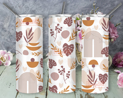 Boho 20oz Full Tumbler Wrap, Boho Rainbow Tumbler Png, Boho Monstera Plant Design Png, Boho Sublimation Design for Straight, Digital Download Sublimation DesignSVG 