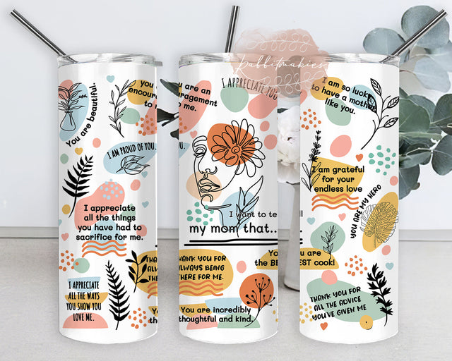 Boho Affirmations Full Tumbler Wrap, Boho 20oz Skinny Tumbler, Positive Quotes Tumbler Png, Inspirational Tumber Design, Boho Sublimation Png, Instant Download Sublimation Rabbitmakies 