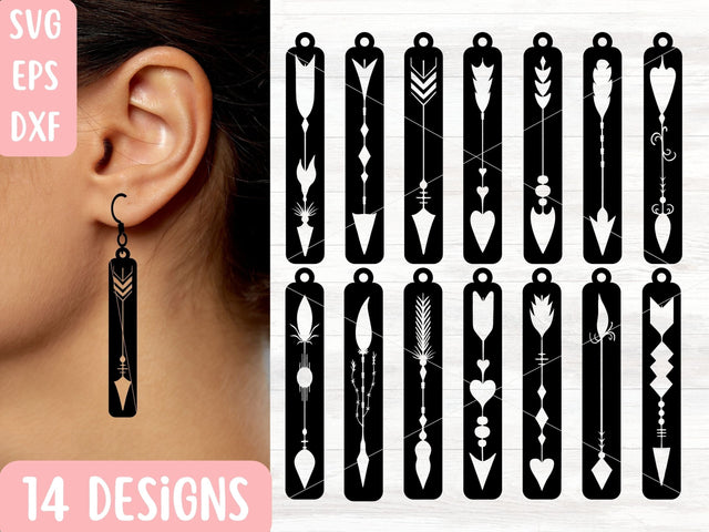Boho Arrow Earrings SVG Bundle for Cricut, Silhouette or Glowforge, Laser Earring SVG Digital Download SVG Apple Grove Designs 