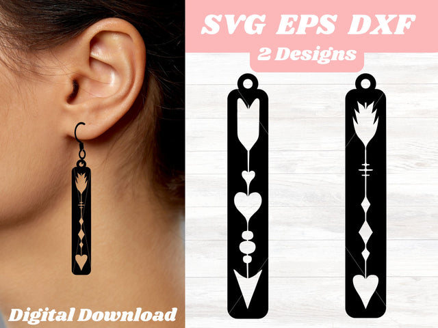 Boho Arrow Earrings SVG Templates for Cricut, Silhouette or Glowforge, Laser Earring SVG Digital Download Commercial Use SVG Apple Grove Designs 