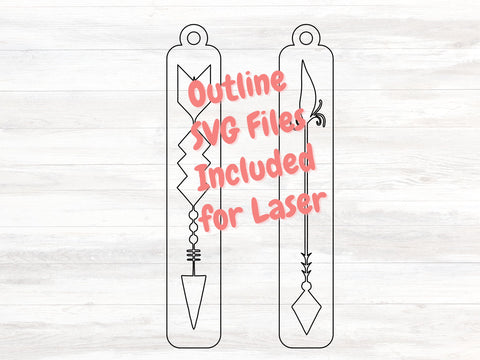 Boho Arrow Earrings SVG Templates for Cricut, Silhouette or Glowforge, Laser Earring SVG Digital Download Commercial Use SVG Apple Grove Designs 