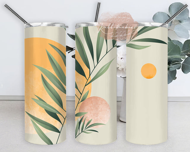 Boho Art Tumbler Template, Boho Sun Leaves 20oz Full Tumbler Wrap, Boho Tumbler Png, Boho Style Sublimation Design, Digital Download Sublimation Rabbitmakies 