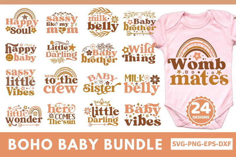 Boho Baby SVG Bundle SVG DESIGNISTIC 