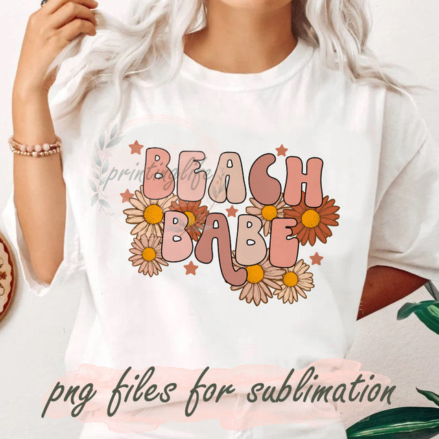 Boho Beach Babe Png, Summer Beach Design Png, Boho Sunflower Beach Sublimation Png, Beach Babe Png, Sublimation Download Sublimation PrintingLife 