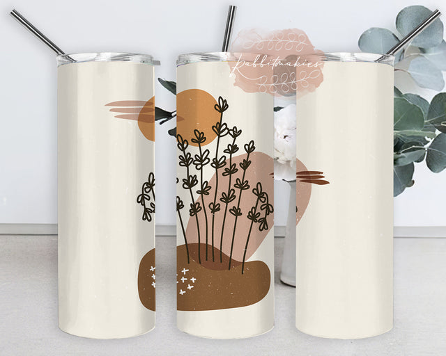 Boho Botanical Leaf Tumbler Png, Boho Botanical 20oz Skinny Tumbler, Boho Leaf Design Tumbler Template, Boho Sublimation Design, Digital Download Sublimation Rabbitmakies 