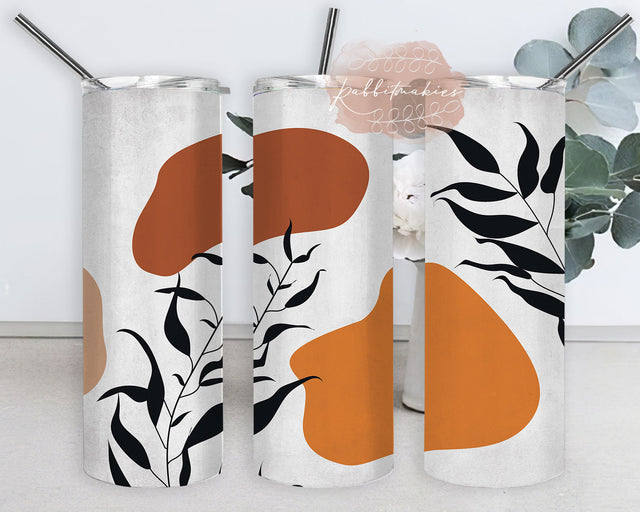 Boho Botanical Tumbler Template, Boho Leaves 20oz Skinny Wrap, Abstract Botanical Design Tumbler, Abstract Leaves Tumbler Png, Leaves Sublimation Design, Digital Download Sublimation Rabbitmakies 