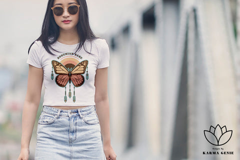 Boho Butterfly - Retro Graphic Sublimation SVG Karma Genie Graphics 