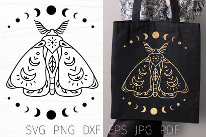 Boho butterfly svg, moth svg, celestial svg cut file mystic SVG Digital Rainbow Shop 