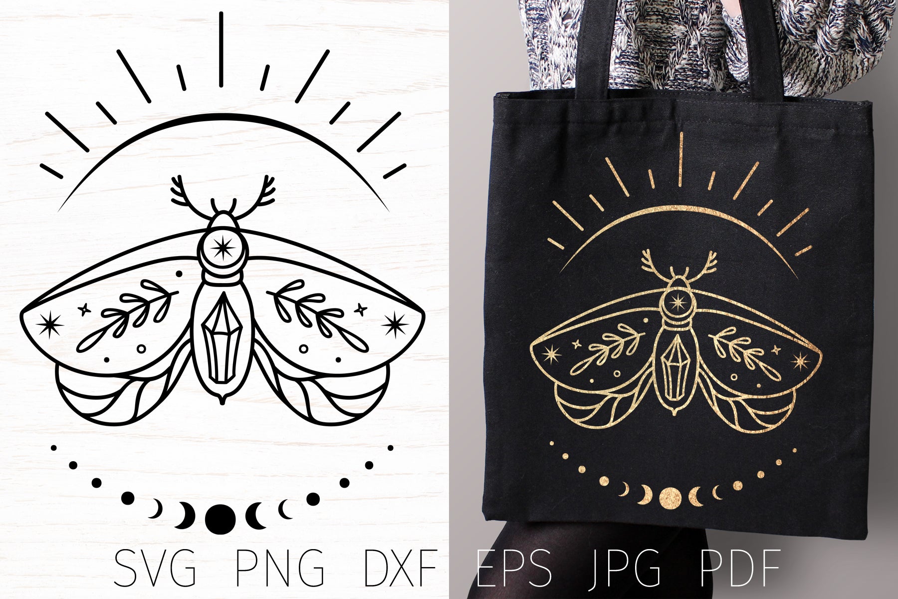 Mystic Butterfly SVG | Bookmark Template SVG