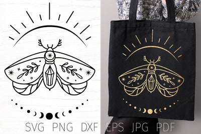 Boho butterfly svg, moth svg, mystical, magic, celestial svg SVG Digital Rainbow Shop 