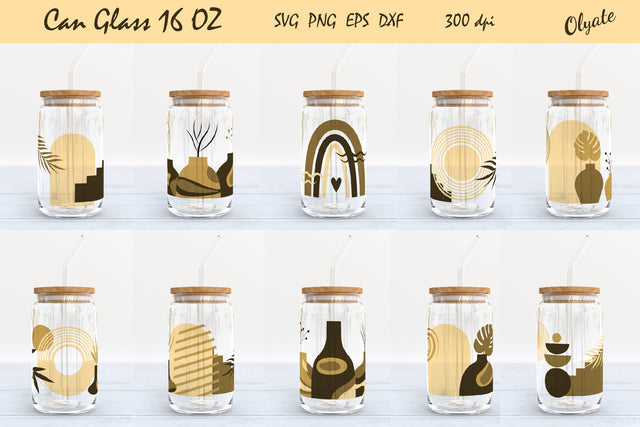 Boho Can Glass 16 OZ Wrap. Boho SVG. Can Glass Wrap SVG SVG Olga Terlyanskaya 