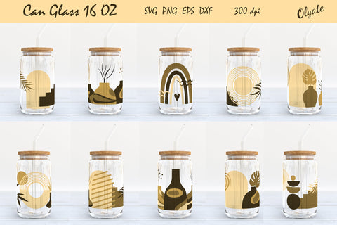 Boho Can Glass 16 OZ Wrap. Boho SVG. Can Glass Wrap SVG SVG Olga Terlyanskaya 