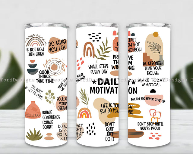 Boho Daily Motivation Affirmations Tumbler Wrap Inspirational Tumbler png, Positive wording Digital png Sublimation ToriDesigns 