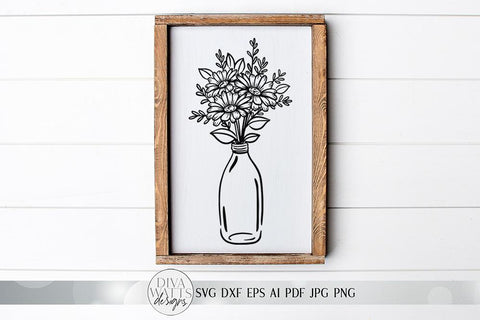 Boho Daisies SVG | Modern Farmhouse Hand Drawn Art | DXF and more SVG Diva Watts Designs 