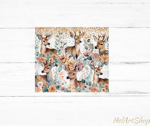 Boho Deer Tumbler PNG, SKINNY TUMBLER Png Sublimation _HelArtShop_ 