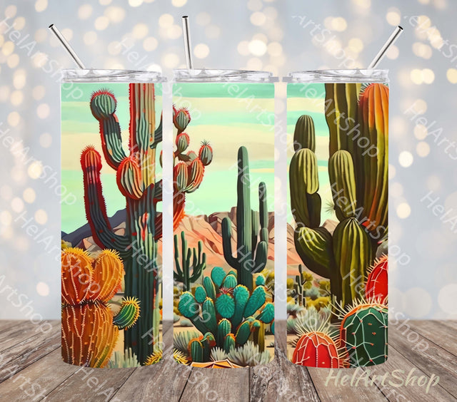 Boho Desert Landscape Sublimation PNG for Skinny Tumbler Sublimation _HelArtShop_ 