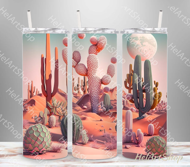 Boho Desert Landscape Sublimation PNG for Skinny Tumbler Sublimation _HelArtShop_ 