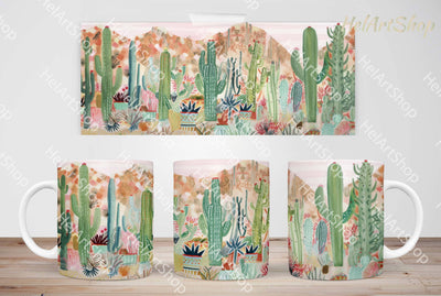 Boho Desert Mug Png, 11Oz Mug Sublimation Sublimation _HelArtShop_ 