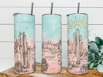 Boho Desert PNG Sublimation, Tumbler Sublimation wrap digital file, Tumbler Sublimation design download Straight Template Sublimation iStyleDesign 