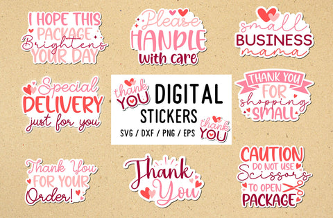 Boho Digital thank you stickers png svg hand lettered | Entrepreneur svg | Packaging sticker for small business png | Made with love svg SVG MD mominul islam 