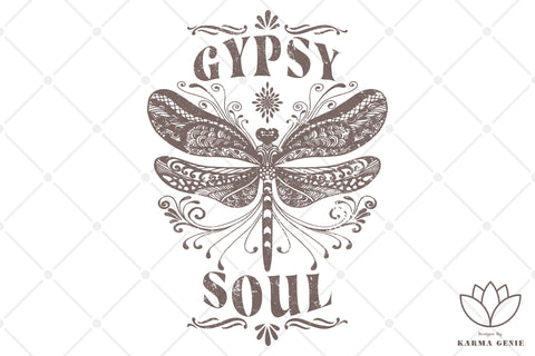 Boho Dragonfly - Graphic SVG PNG Design Sublimation SVG Karma Genie Graphics 