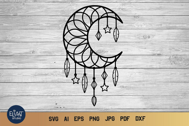 Boho Dreamer SVG, Moon SVG Dream catcher, Dreamcatcher SVG. SVG Elinorka 