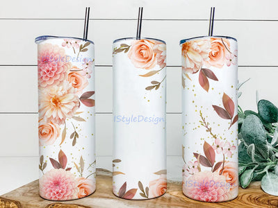 Boho Floral Design 20oz Tumbler Wrap PNG Download for Straight n Tapered PNG File Digital Download Sublimation iStyleDesign 