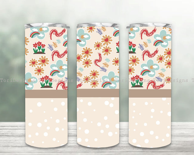 Boho Floral Sublimation, Watercolor boho tumbler wrap, Boho Foral tumbler wrap Sublimation ToriDesigns 