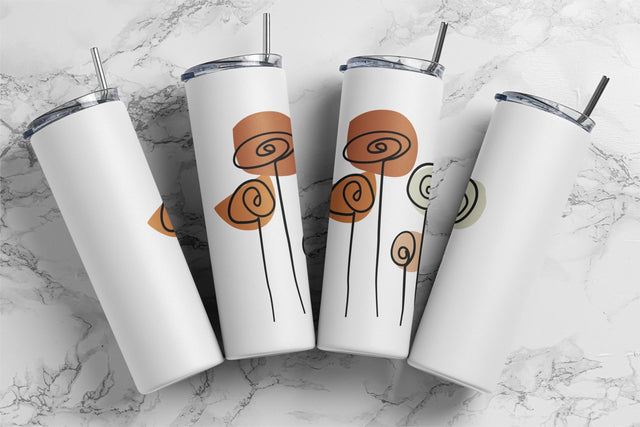 Boho Floral Tumbler Png, Boho Floral 20oz Skinny Tumbler, Abstract Flower Tumbler, Boho Sublimation Design for Straight, Digital Download Sublimation Rabbitmakies 