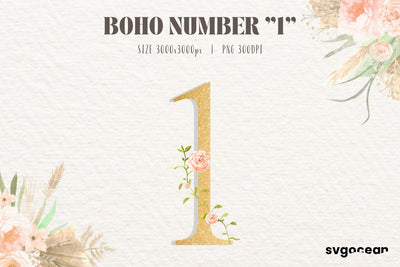 Boho Flower Number 1 Sublimation SvgOcean 