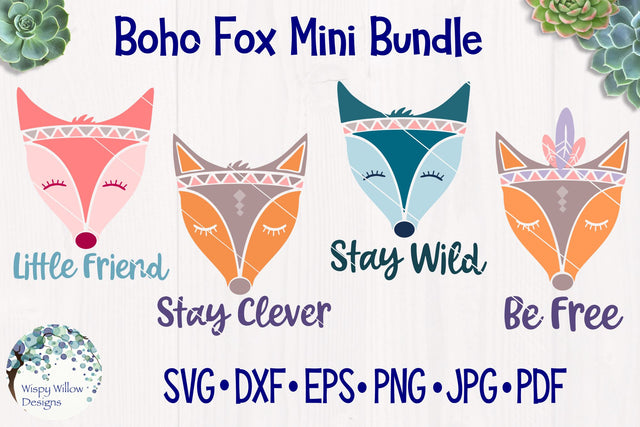 Boho Fox Mini Bundle SVG Wispy Willow Designs