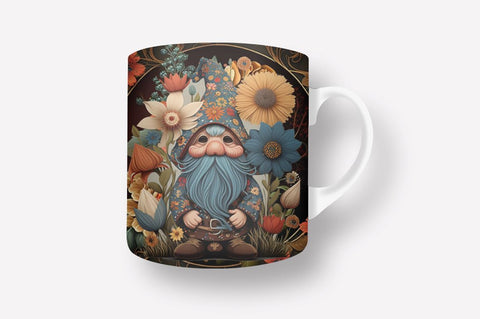 Boho Gnome Boho Flower 11, 12 & 15 Oz Mug Sublimation Sublimation Regulrcrative 