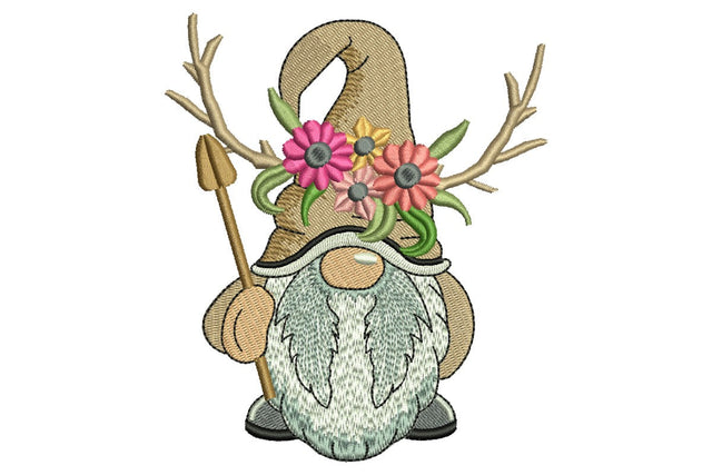 Boho Gnome Embroidery Design, Flowers Embroidery designs, Plant Machine Embroidery File, Embroidery/Applique DESIGNS NextEmbroidery 