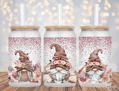 Boho Gnomes 16oz Libbey Glass Can PNG | Wrap Sublimation PNG Sublimation _HelArtShop_ 