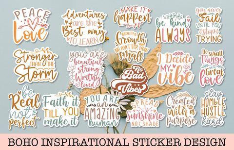 Boho Inspirational Sticker Bundle SVG Crazy Craft 