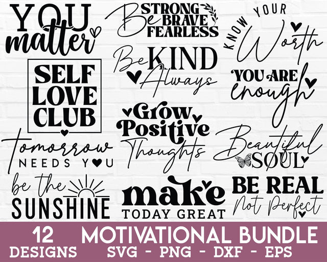 Boho Inspirational SVG Bundle - Motivational SVG, Positive Quote SVG, Self Love SVG, Motivational Quotes SVG, Mental Health SVG SVG GraphicsTreasures 