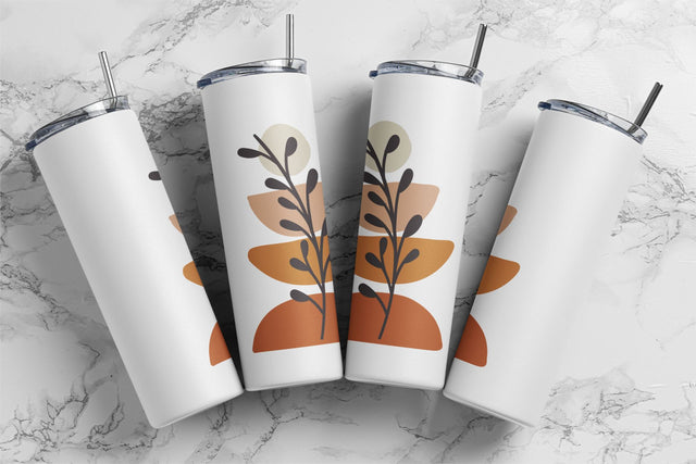Boho Leaves 20oz Skinny Tumbler, Abstract Boho Design Png, Leaf Tumbler Png, Boho Abstract Leaves Sublimation Design Png, Instant Download Sublimation Rabbitmakies 