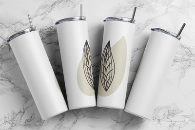 Boho Leaves 20oz Skinny Tumbler, Abstract Boho Design Png, Leaf Tumbler Png, Boho Abstract Leaves Sublimation Design Png, Instant Download Sublimation Rabbitmakies 