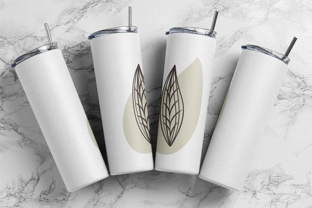Boho Leaves 20oz Skinny Tumbler, Abstract Boho Design Png, Leaf Tumbler Png, Boho Abstract Leaves Sublimation Design Png, Instant Download Sublimation Rabbitmakies 