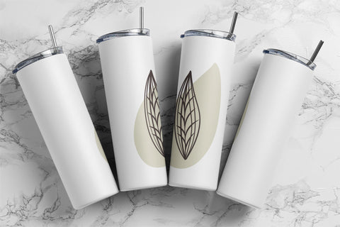 Boho Leaves 20oz Skinny Tumbler, Abstract Boho Design Png, Leaf Tumbler Png, Boho Abstract Leaves Sublimation Design Png, Instant Download Sublimation Rabbitmakies 