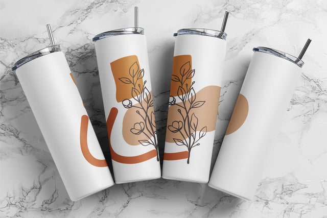 Boho Leaves 20oz Skinny Tumbler, Abstract Boho Design Png, Leaf Tumbler Png, Boho Abstract Leaves Sublimation Design Png, Instant Download Sublimation Rabbitmakies 
