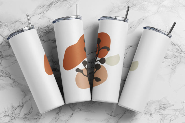 Boho Leaves 20oz Skinny Tumbler, Abstract Boho Design Png, Leaf Tumbler Png, Boho Abstract Leaves Sublimation Design Png, Instant Download Sublimation Rabbitmakies 