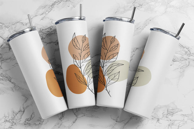 Boho Leaves 20oz Skinny Tumbler, Abstract Boho Design Png, Leaf Tumbler Png, Boho Abstract Leaves Sublimation Design Png, Instant Download Sublimation Rabbitmakies 
