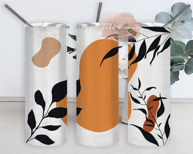 Boho Leaves 20oz Tumbler Wrap, Boho Botanical Tumbler Png, Boho Abstract Design Png, Boho Sublimation Tumbler Template, Digital Download Sublimation Rabbitmakies 