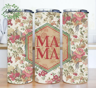 Boho Mama 20oz Skinny Tumbler, Mama Floral Tumbler Design, Boho Floral Tumbler Wrap, Mama Tumbler Png, Mothe's Day Gift, Instant Download Sublimation AdriOP 